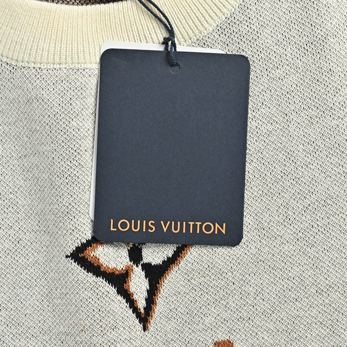 Letter Monogram Jacquard Knit T-Shirt