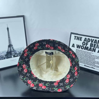 Cherry Monogram Denim Bucket Hat