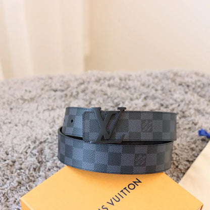 Matte Check Pattern Belt