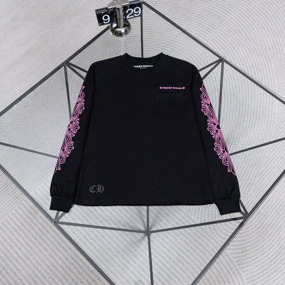 Black & Pink Floral Sanskrit Sweatshirt