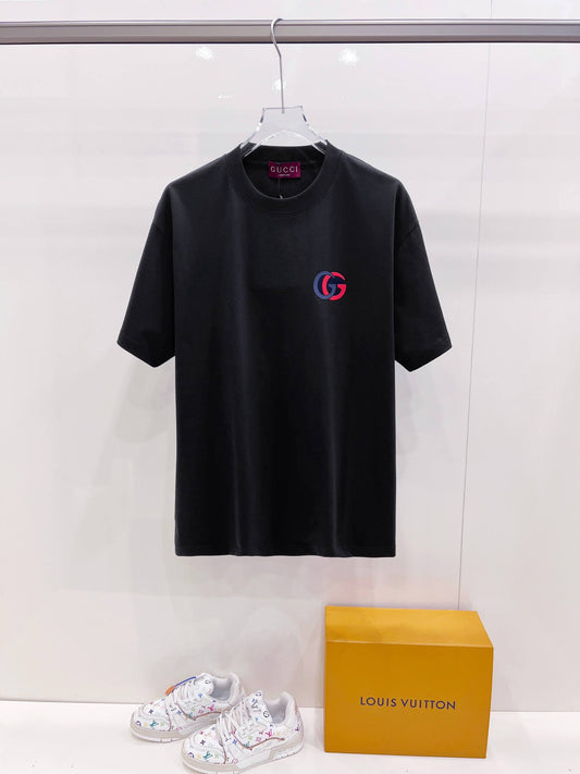 Red‑Blue Double G Print T‑Shirt
