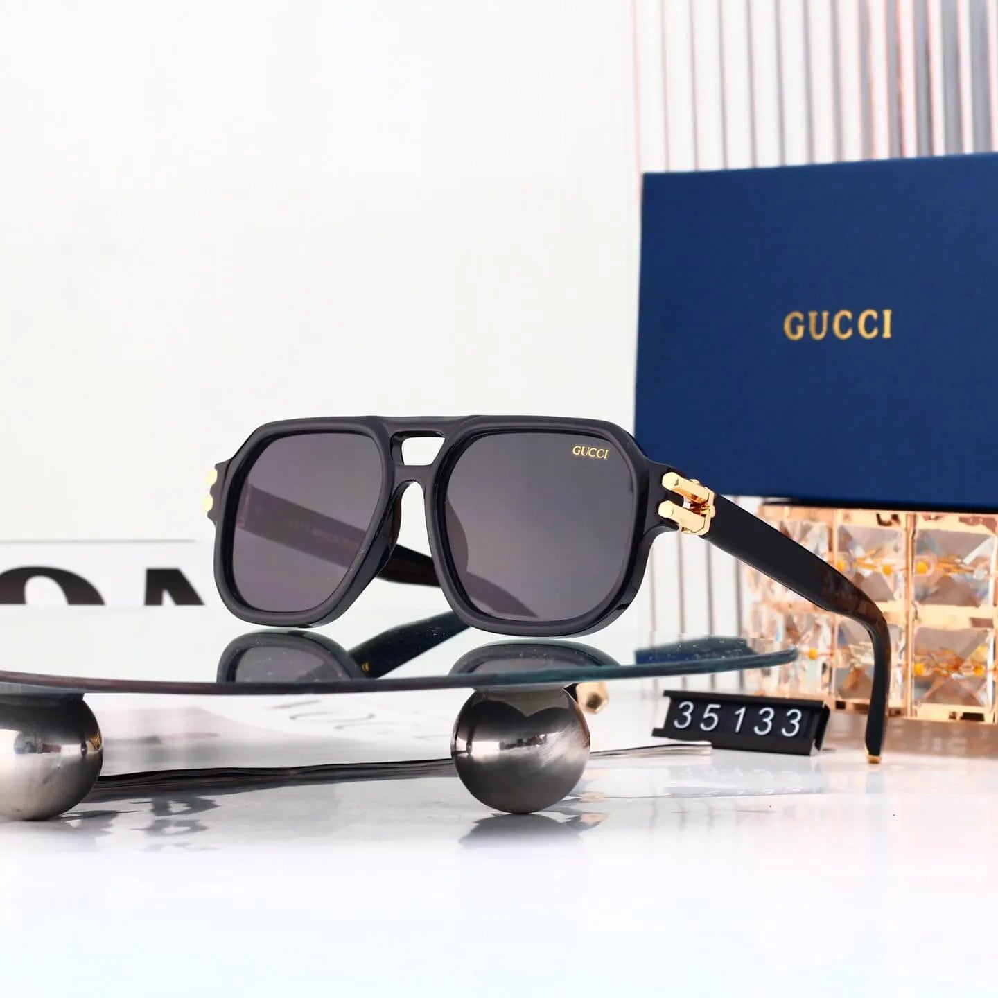 Double Bridge Square Sunglasses