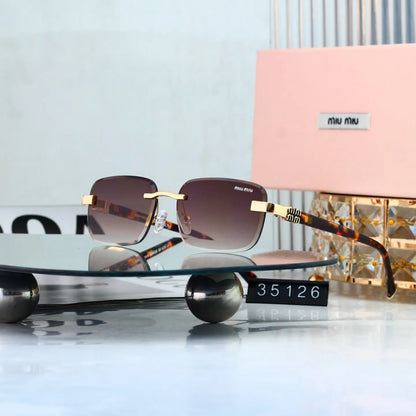 Retro Frameless Cut Edge Fashion Sunglasses