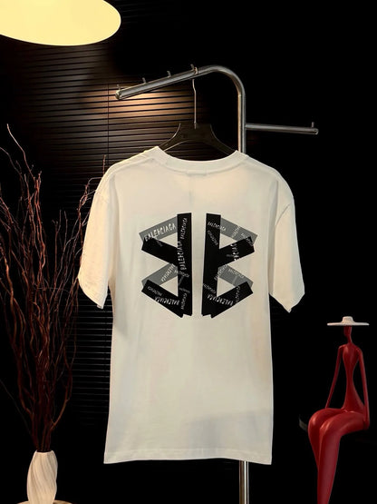 Front‑Back Offset Print Oversized T‑shirt