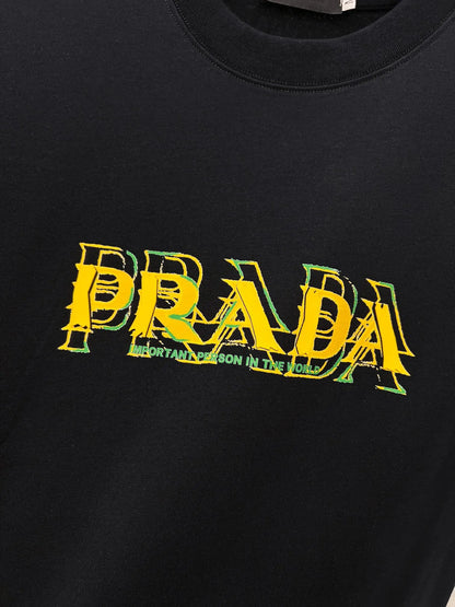 Layered Logo Fashion Crew Neck T‑Shirt