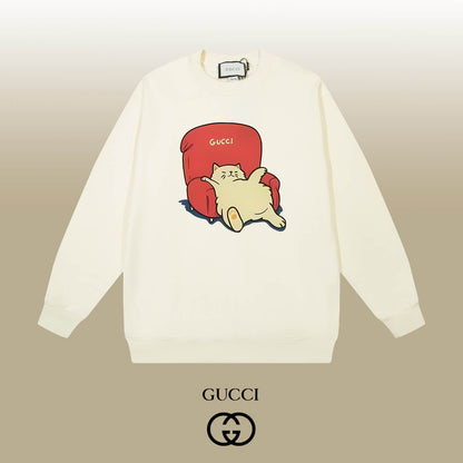 Lazy Cat Print Sweatshirt