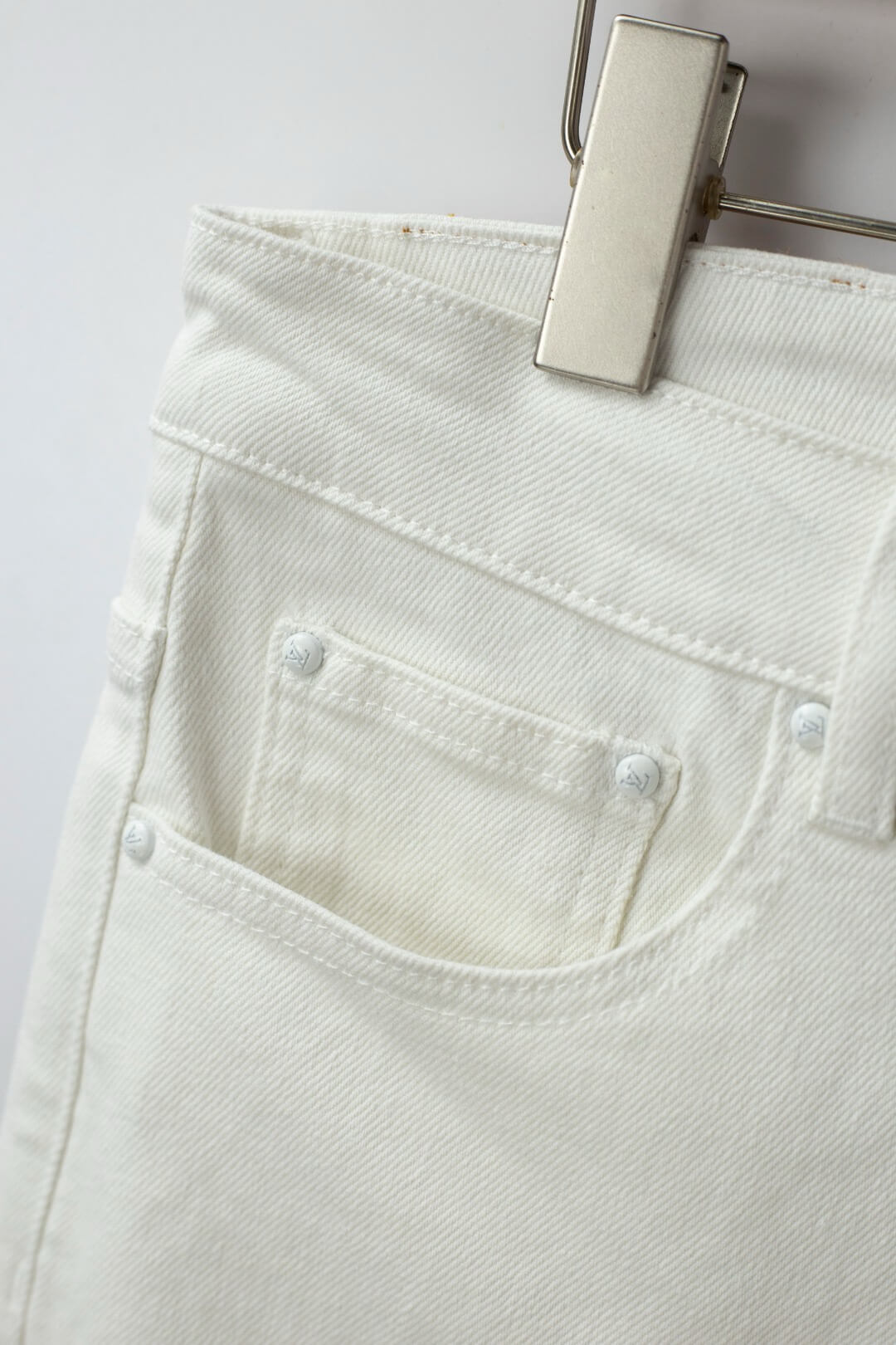 White Pocket Embroidery Jeans