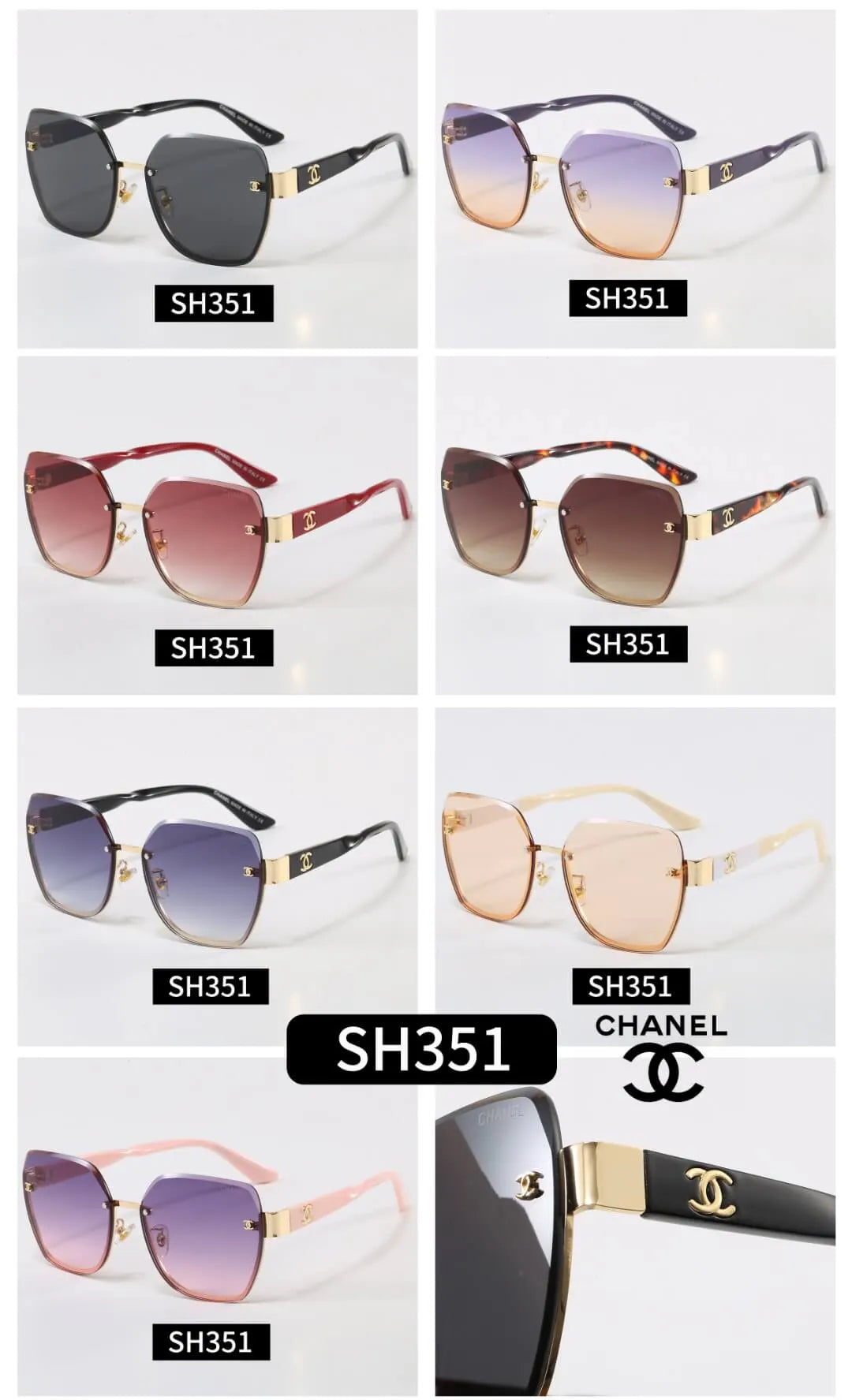Square Rimless Sunglasses
