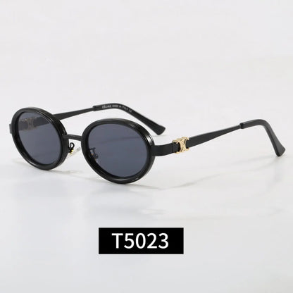Round Metal Frame Triomphe Logo Sunglasses