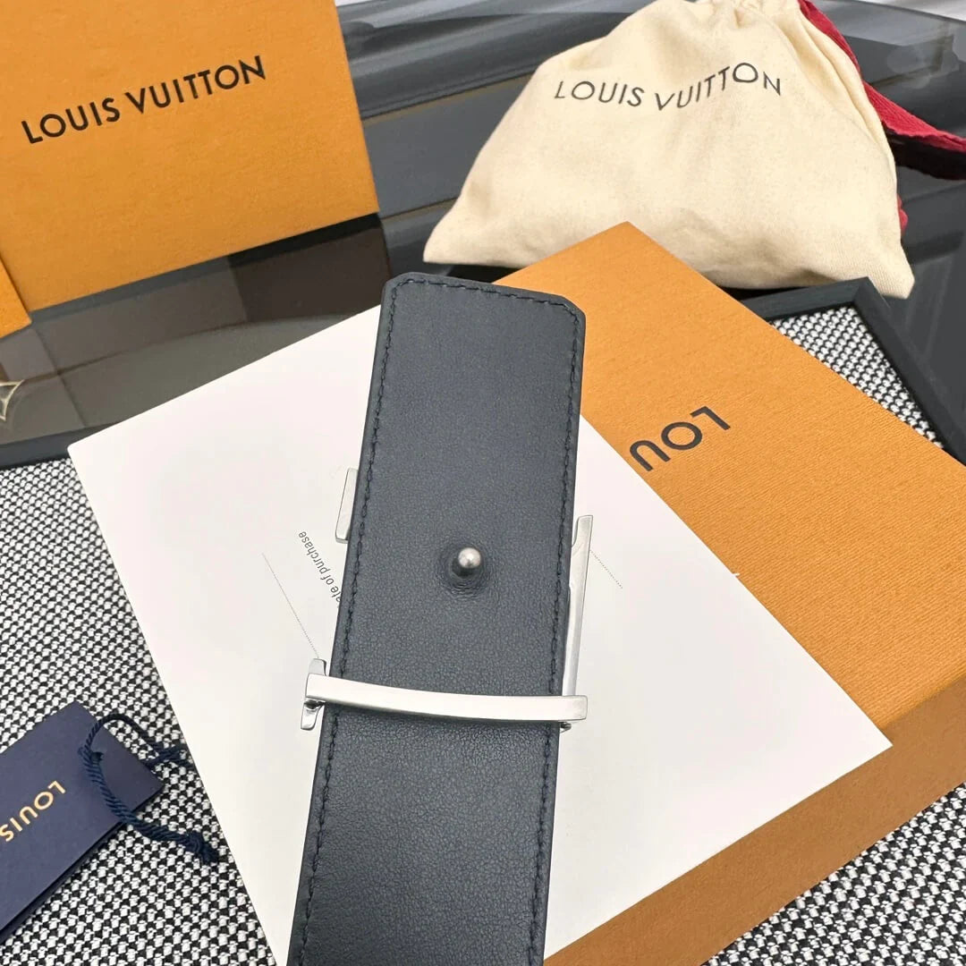 Letter-Embossed Calfskin Leather Belt