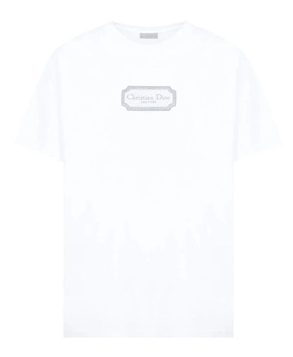 Rectangular Brand Print Crewneck T-Shirt
