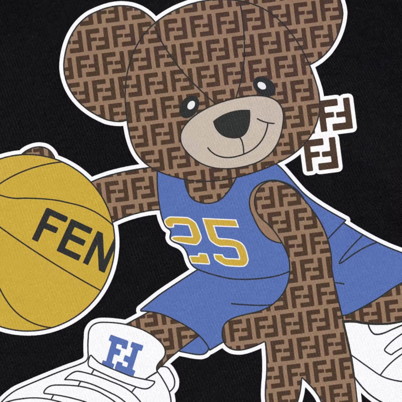 Teddy Bear Basketball Print Sweatshirt