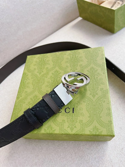 Classic Embossed Calfskin Leather Belt