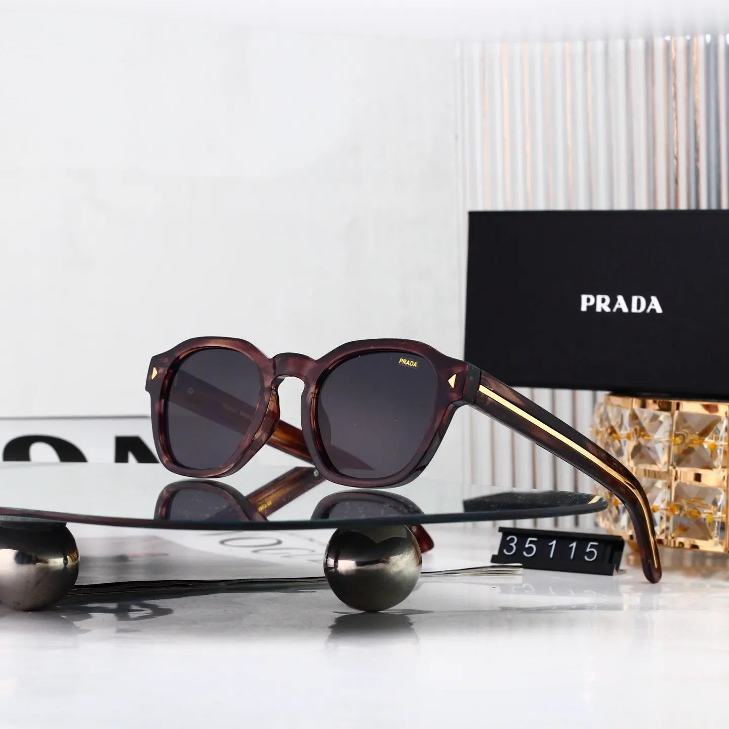 Side Temple Patchwork Sunglasses