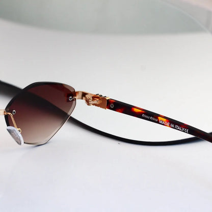 Rimless Irregular Sunglasses