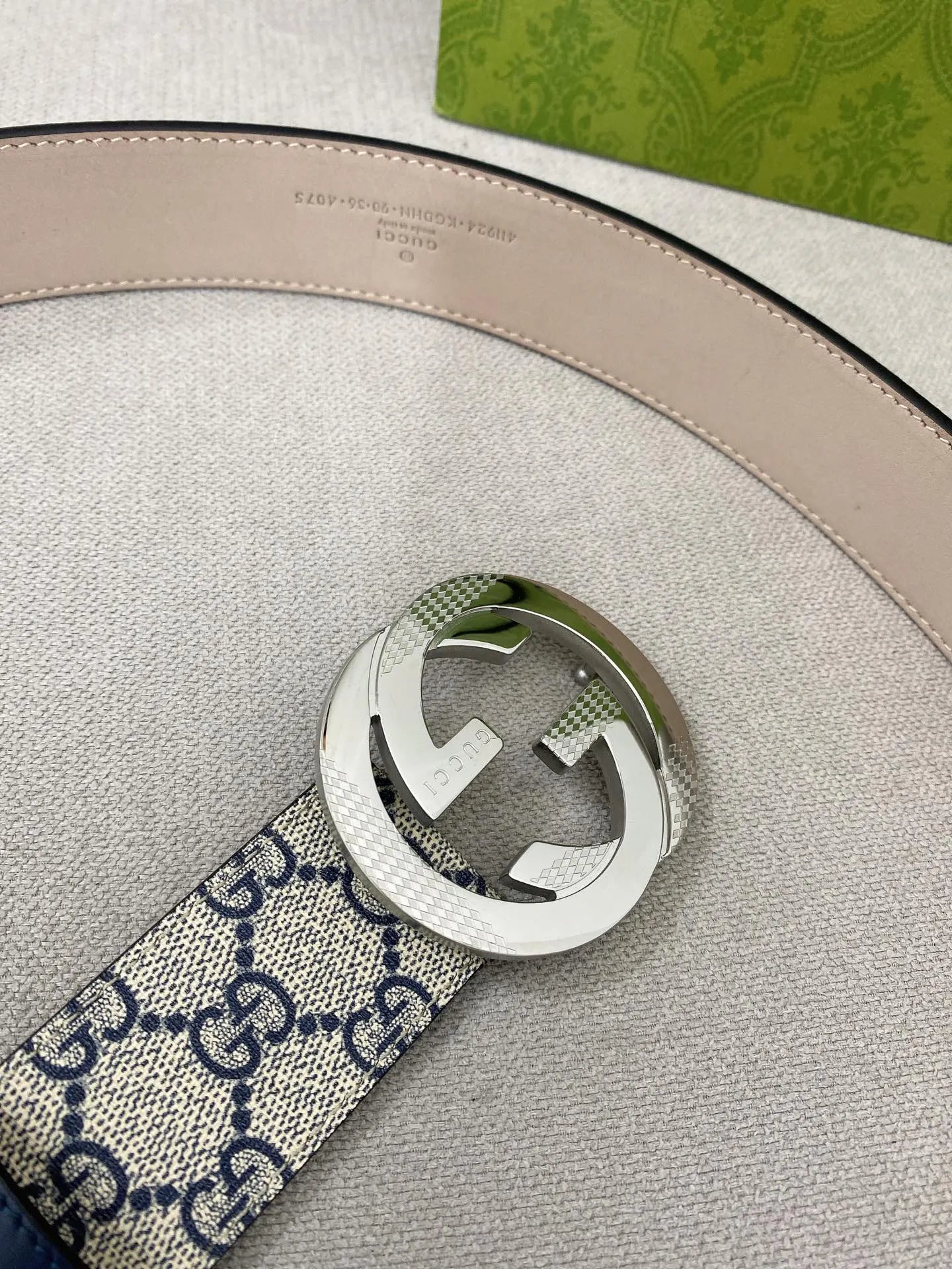 Retro Double G All-Over Print Leather Belt