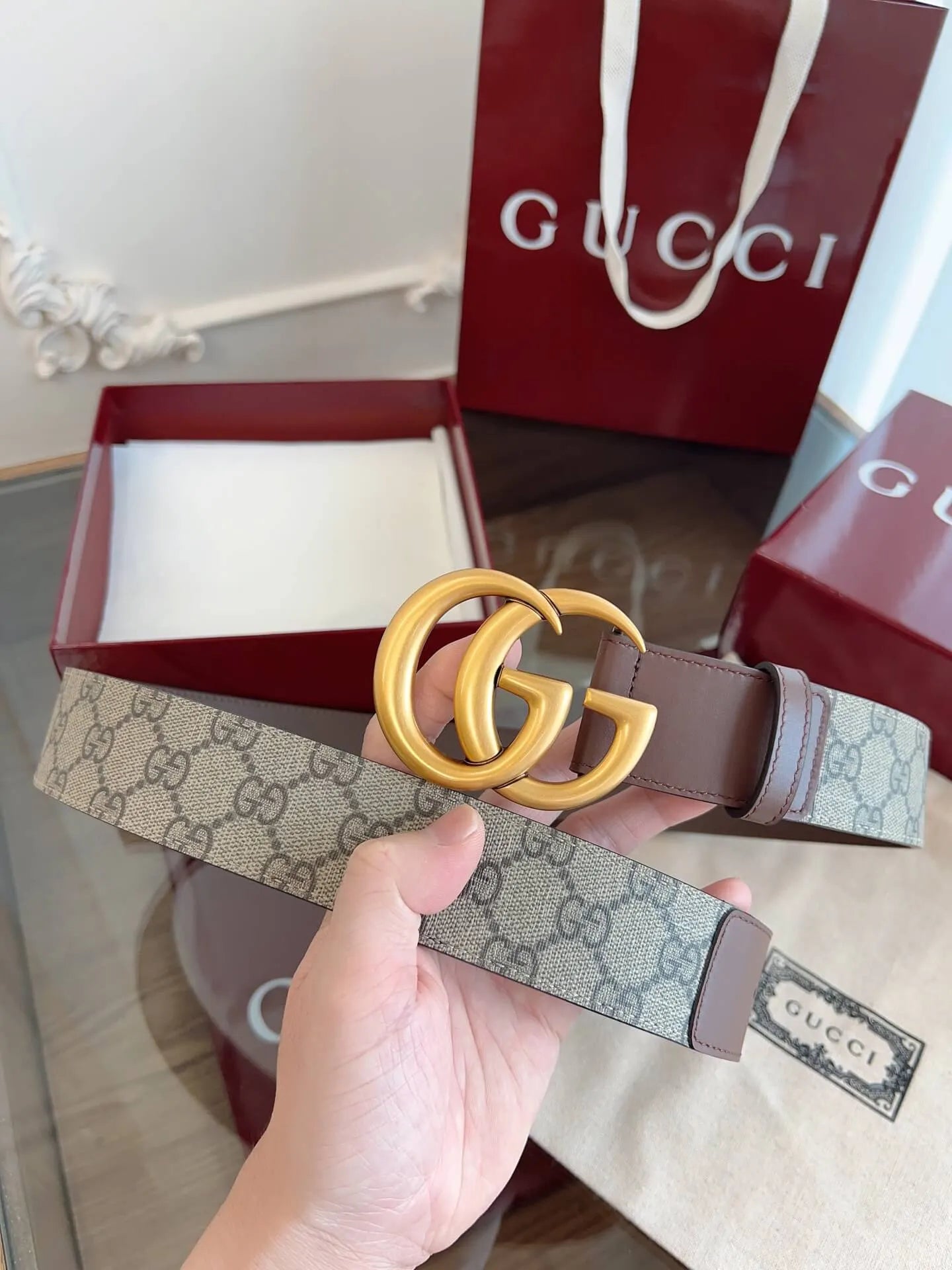 Fabric & Leather Patchwork Belt