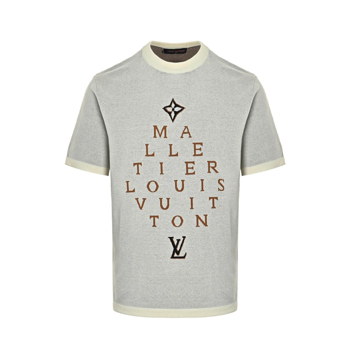 Letter Monogram Jacquard Knit T-Shirt