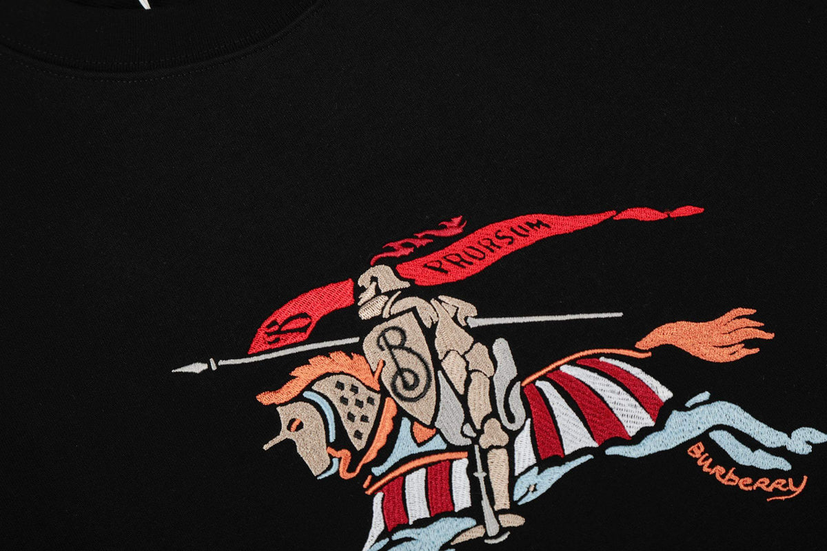 Colorful Horse Knight Embroidery Sweatshirt