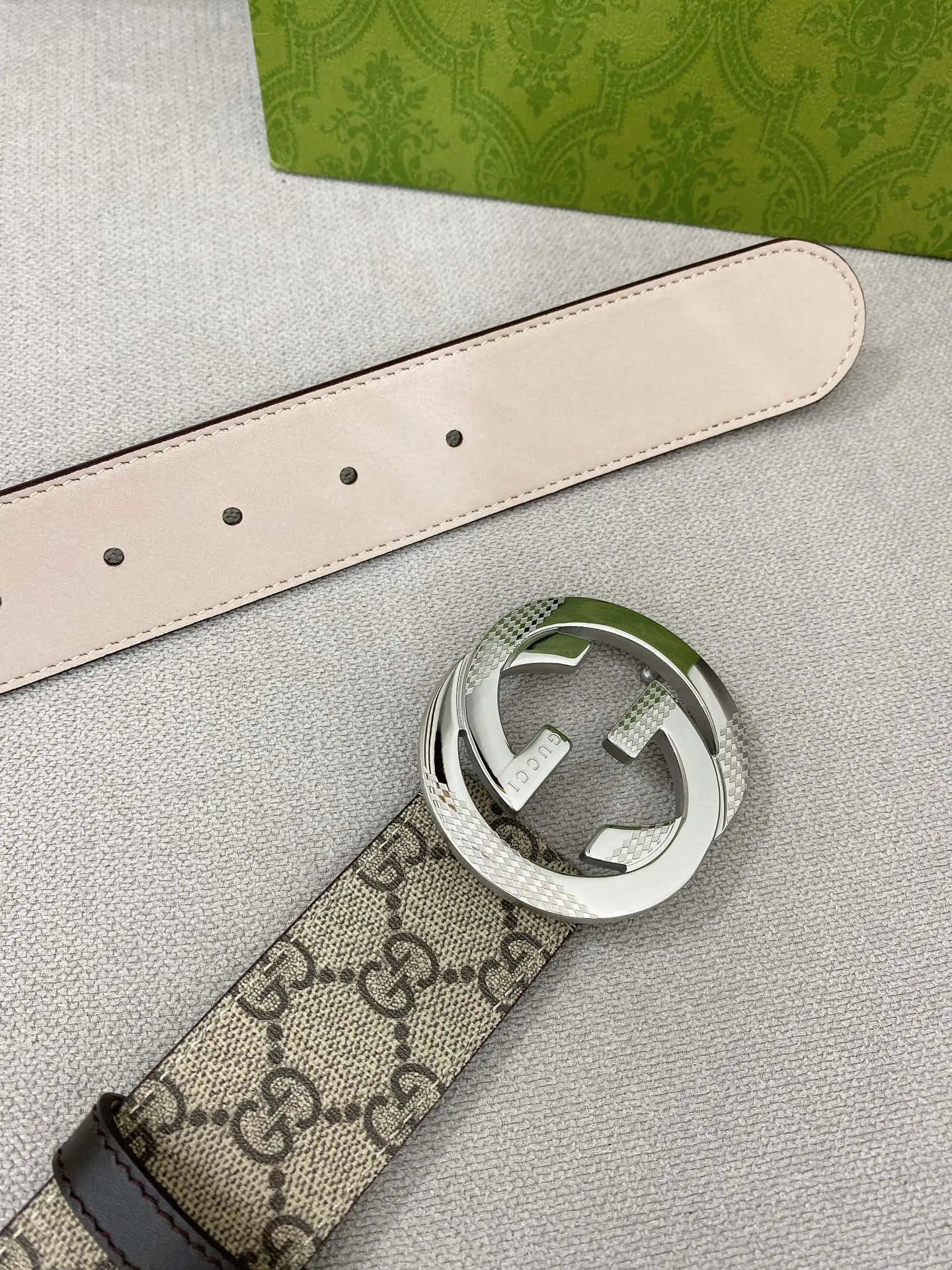 Retro Double G All-Over Print Leather Belt