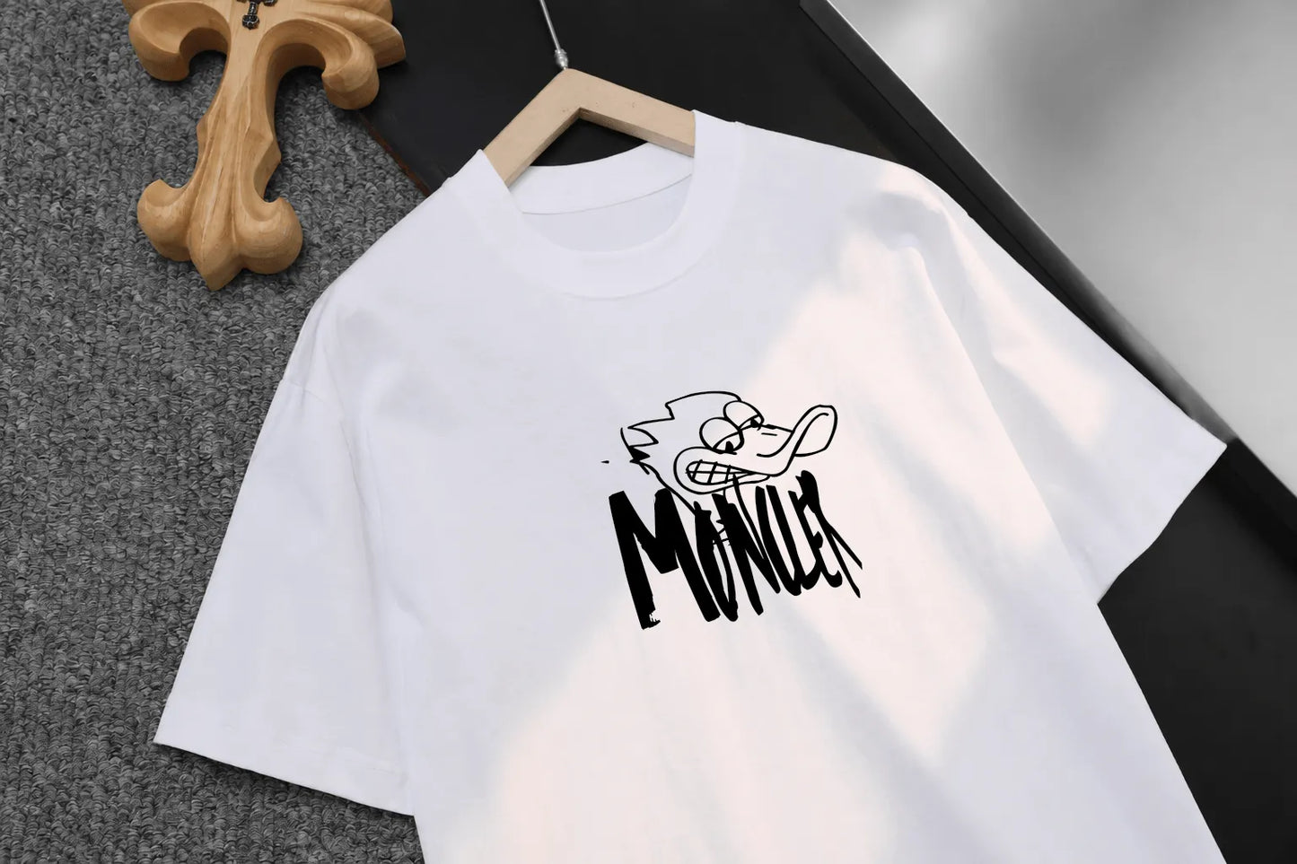 Graffiti Duck Letter Print T‑Shirt