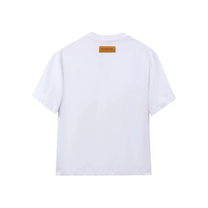 Chest Four-point Star Floral Print T-Shirt