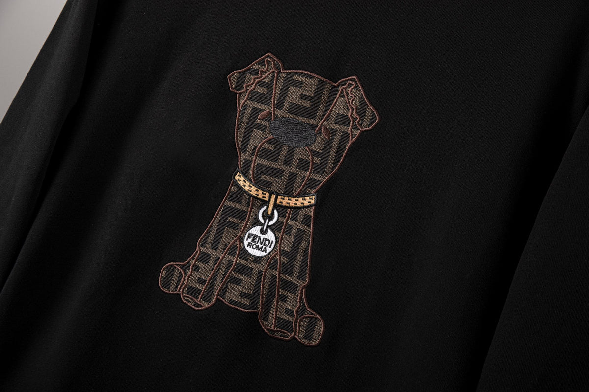 Necklace Puppy Embroidery Sweatshirt