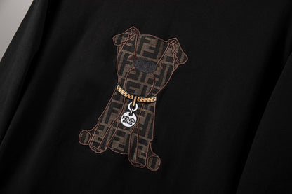 Necklace Puppy Embroidery Sweatshirt