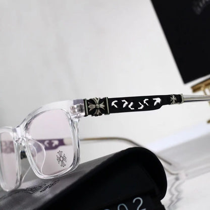 Cross Cutout Temple Optical Glasses