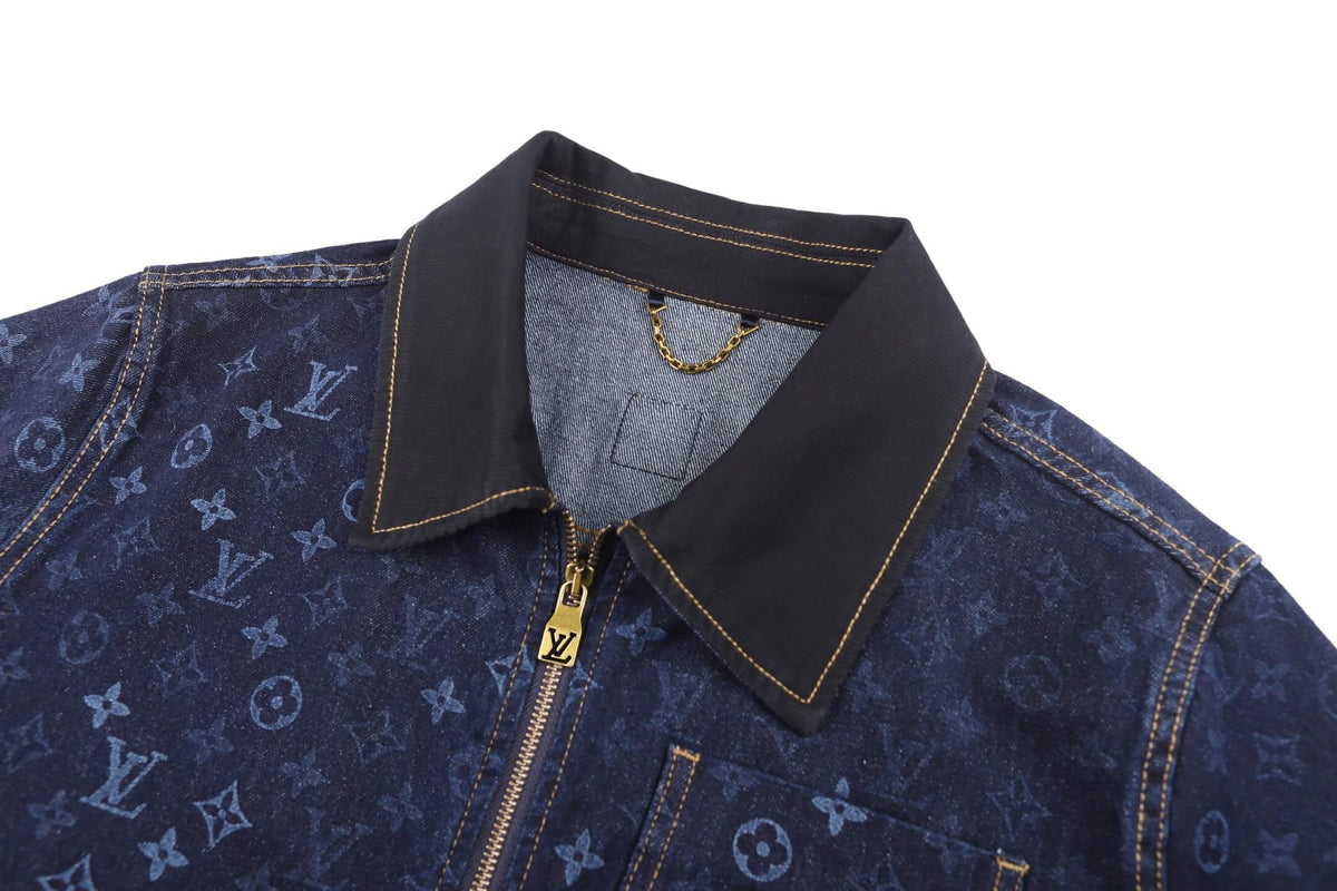 All-Over Print Denim Workwear Jacket