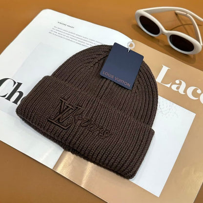 Multi-Color Embroidered Emblem Knitted Beanie