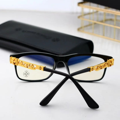 Cross Cutout Temple Optical Glasses
