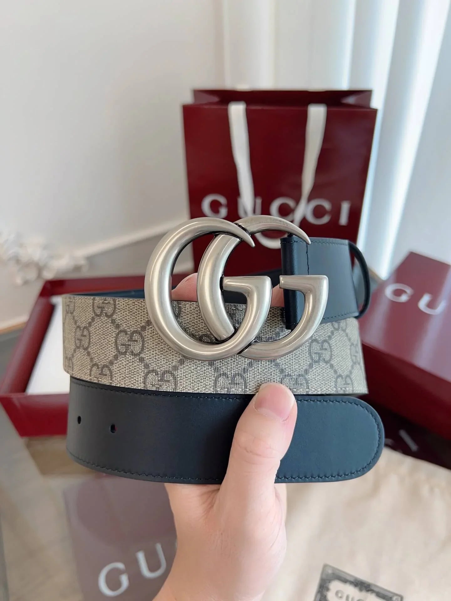 Fabric & Leather Patchwork Belt