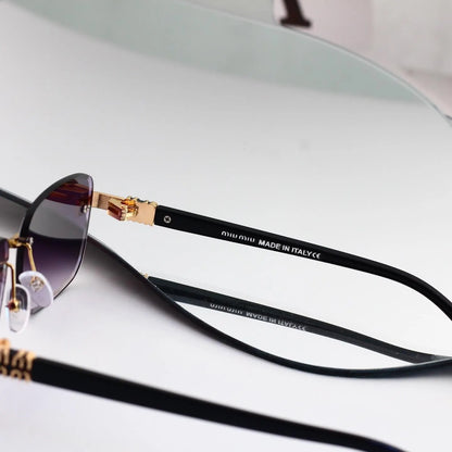 Retro Frameless Cut Edge Fashion Sunglasses