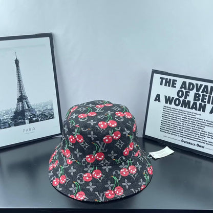 Cherry Monogram Denim Bucket Hat
