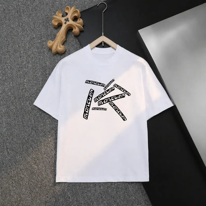 Radial Staggered Logo Crew Neck T‑shirt