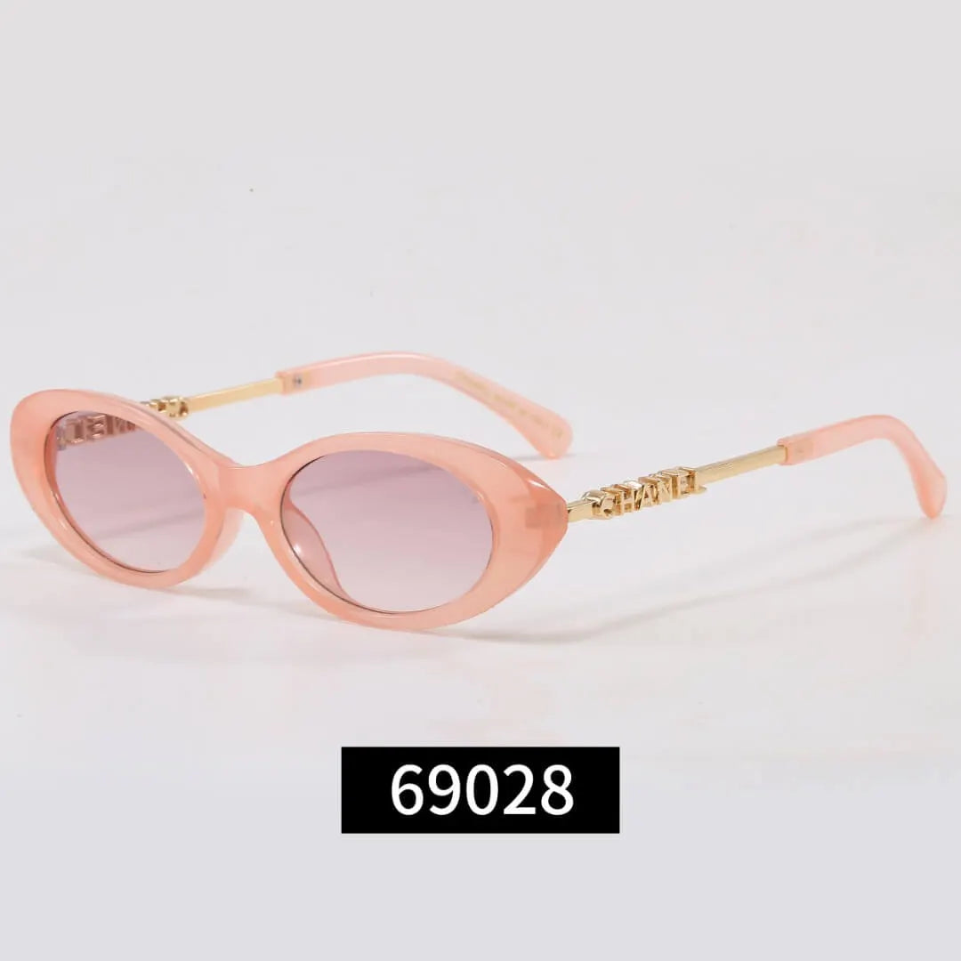 Thin Frame Letter Temples Sunglasses