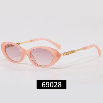 Thin Frame Letter Temples Sunglasses
