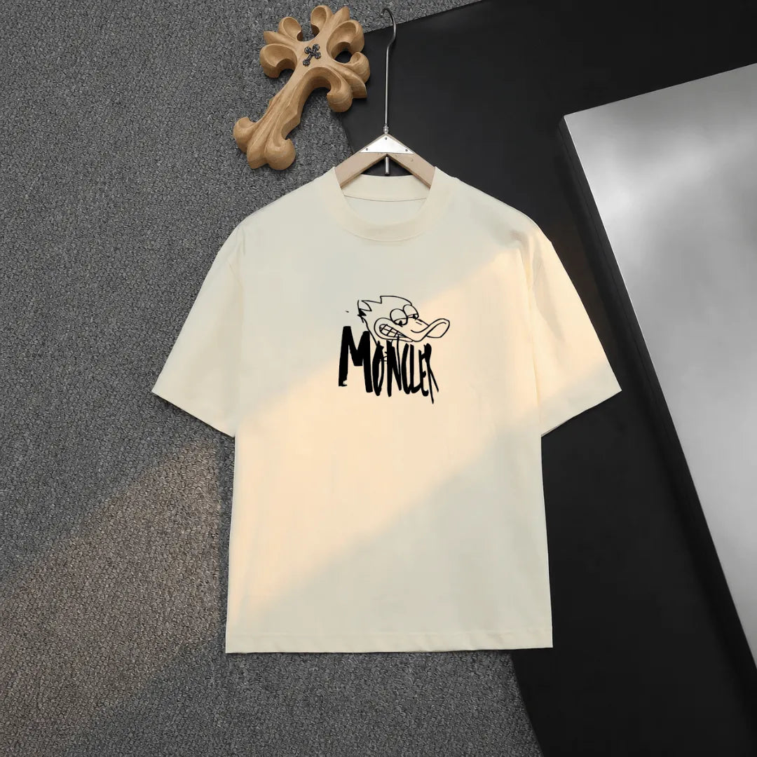 Graffiti Duck Letter Print T‑Shirt