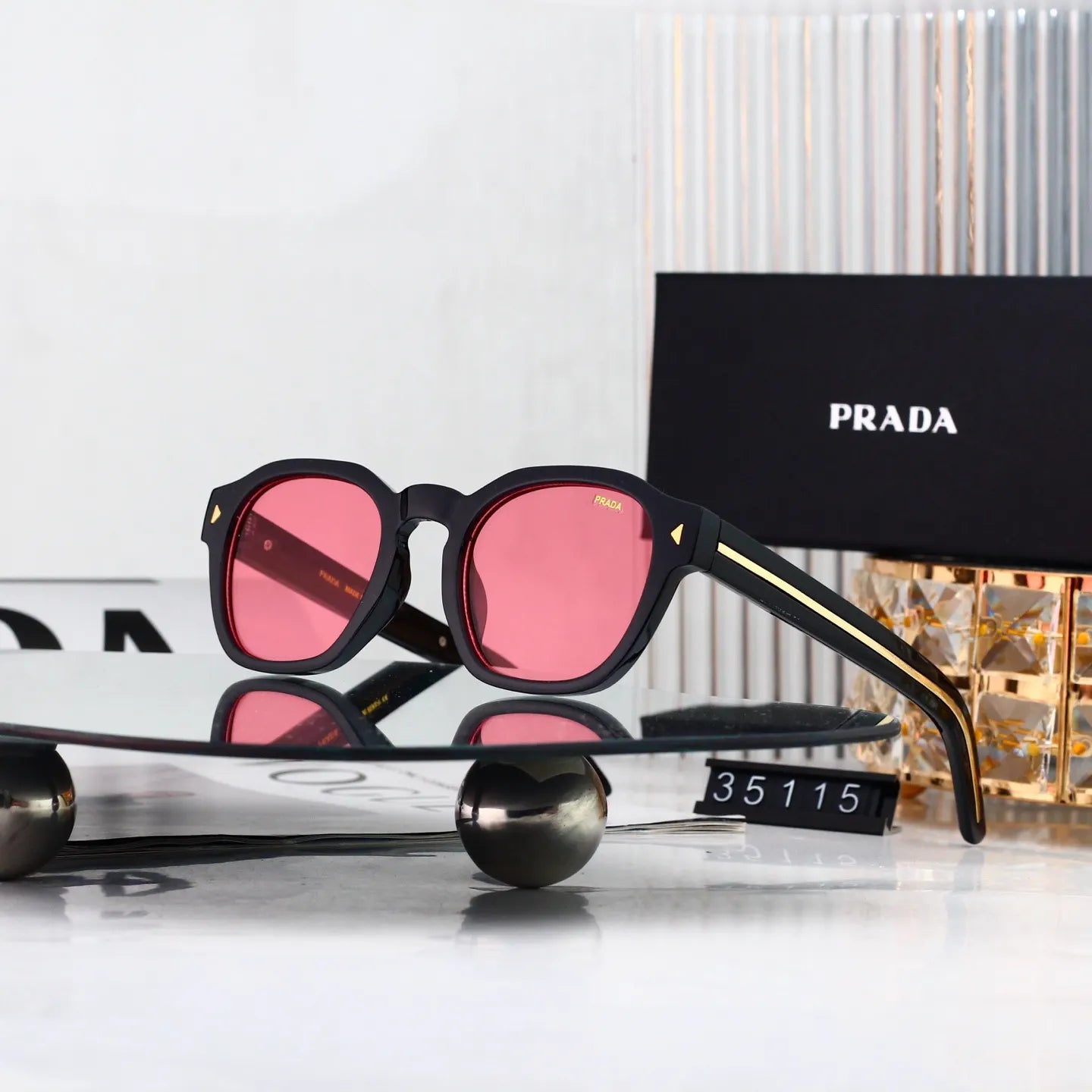 Side Temple Patchwork Sunglasses