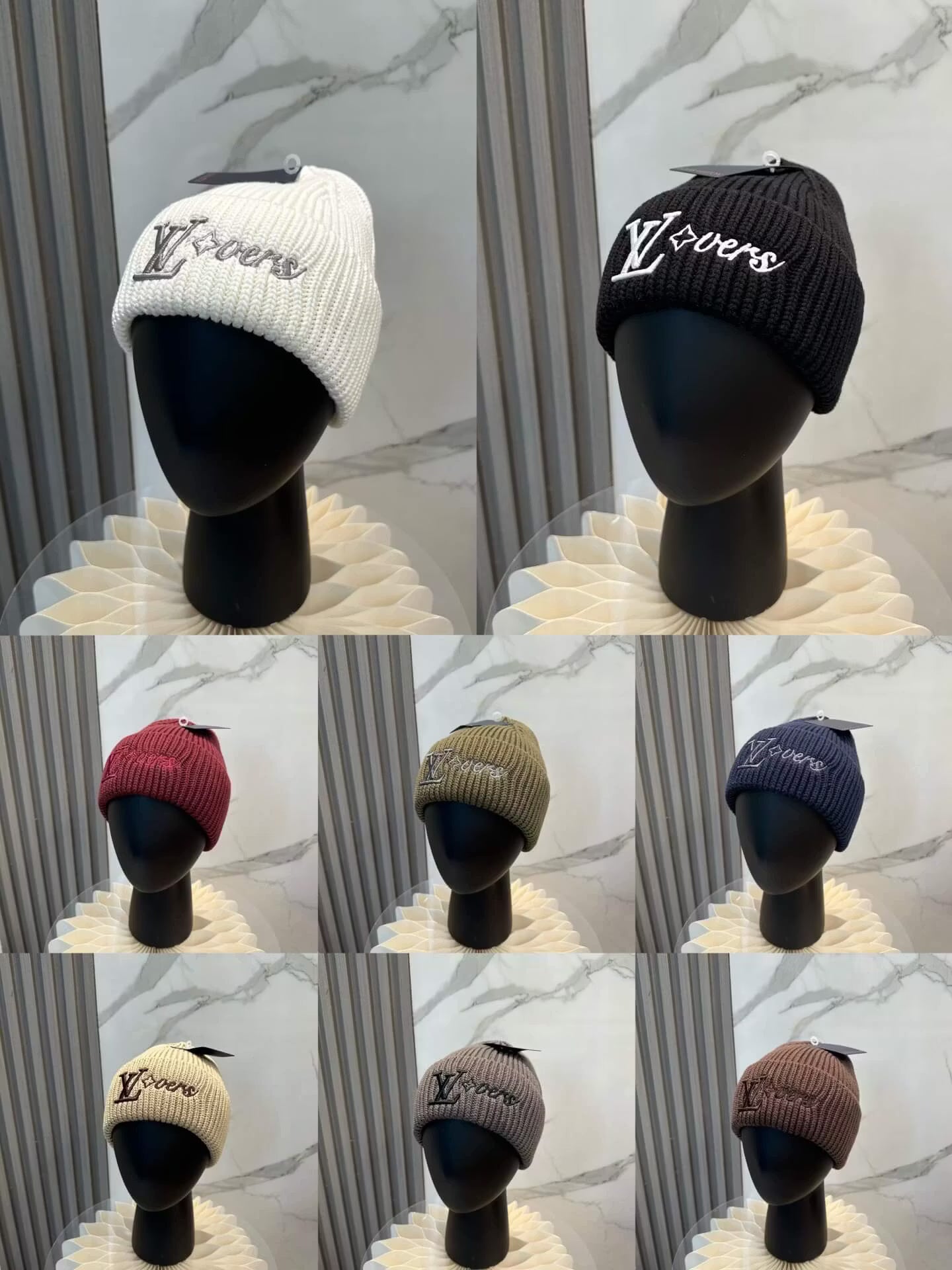 Multi-Color Embroidered Emblem Knitted Beanie