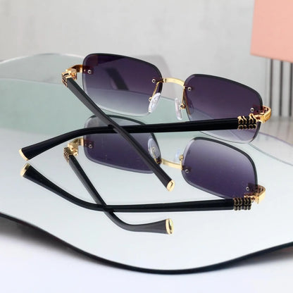 Retro Frameless Cut Edge Fashion Sunglasses
