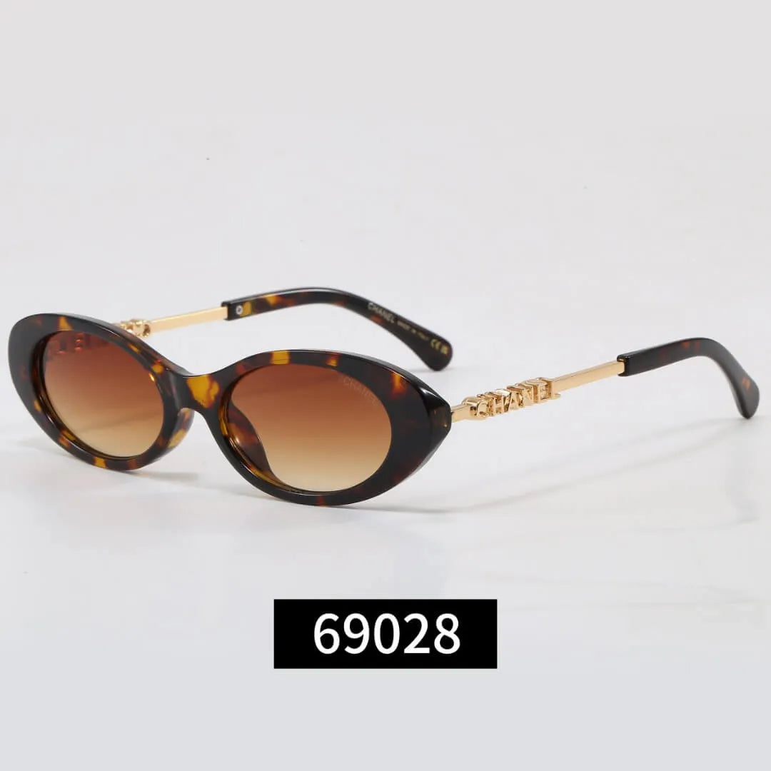 Thin Frame Letter Temples Sunglasses
