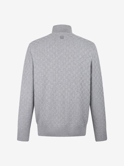 Plaid Design Turtleneck Sweatshirt