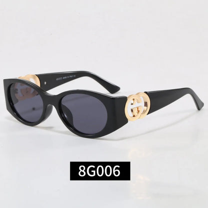 Oval Interlocking GG Logo Sunglasses