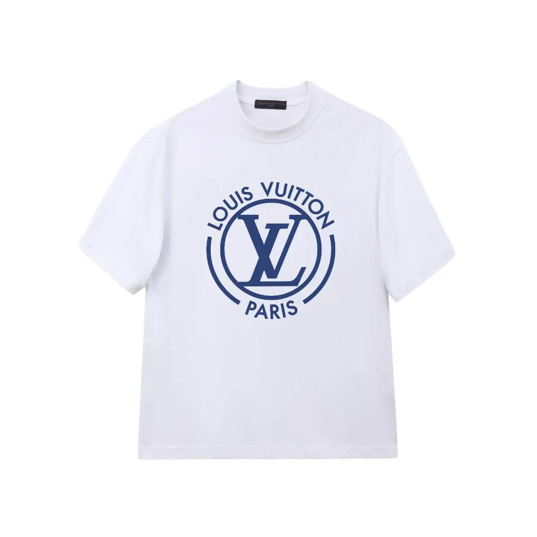 Blue Circular Logo Letter T-Shirt