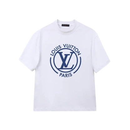 Blue Circular Logo Letter T-Shirt