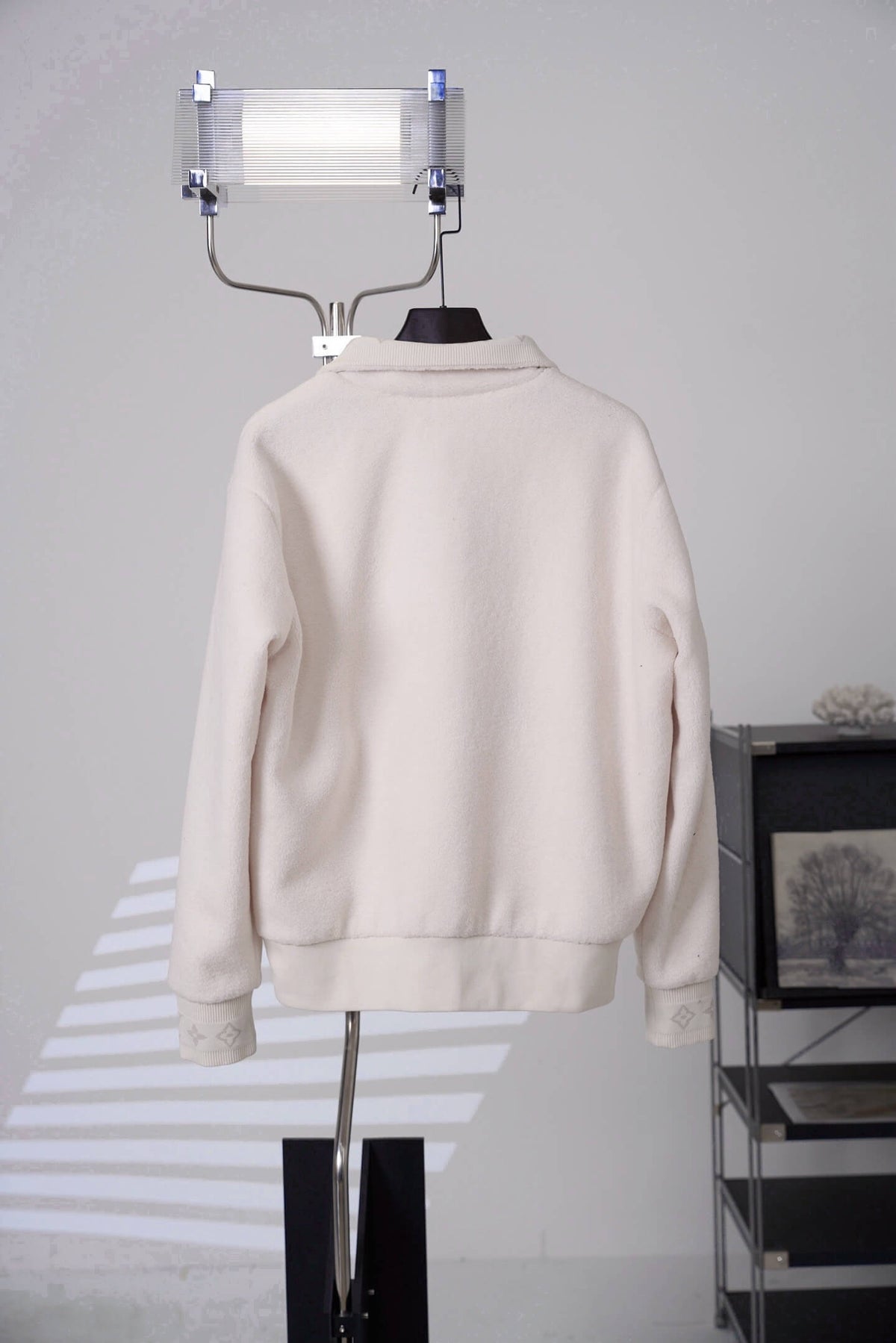 Stand Collar Jacquard Fleece Zip Jacket