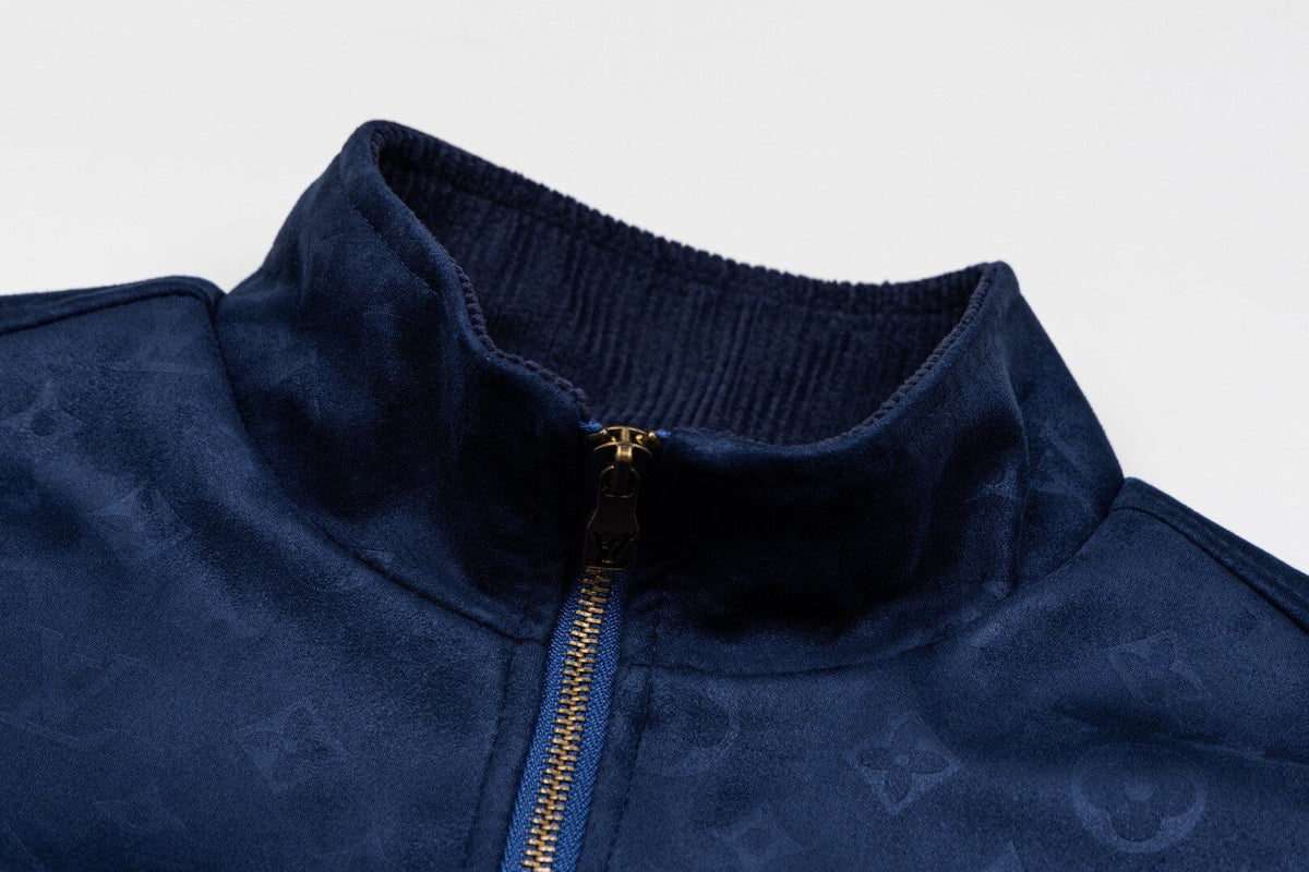 Subtle Jacquard Grain Leather Jacket