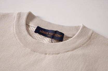 Letter Jacquard Mesh Knit T-Shirt
